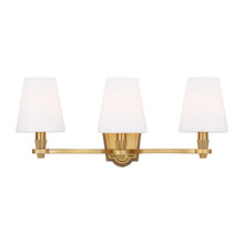 Visual Comfort & Co. Studio Collection AV1003BBS - Paisley transitional dimmable indoor 3-light vanity bath fixture in a burnished brass finish with mi
