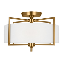 Visual Comfort & Co. Studio Collection CF1122BBS - Perno midcentury 2-light indoor dimmable medium ceiling semi-flush mount in burnished brass gold fin