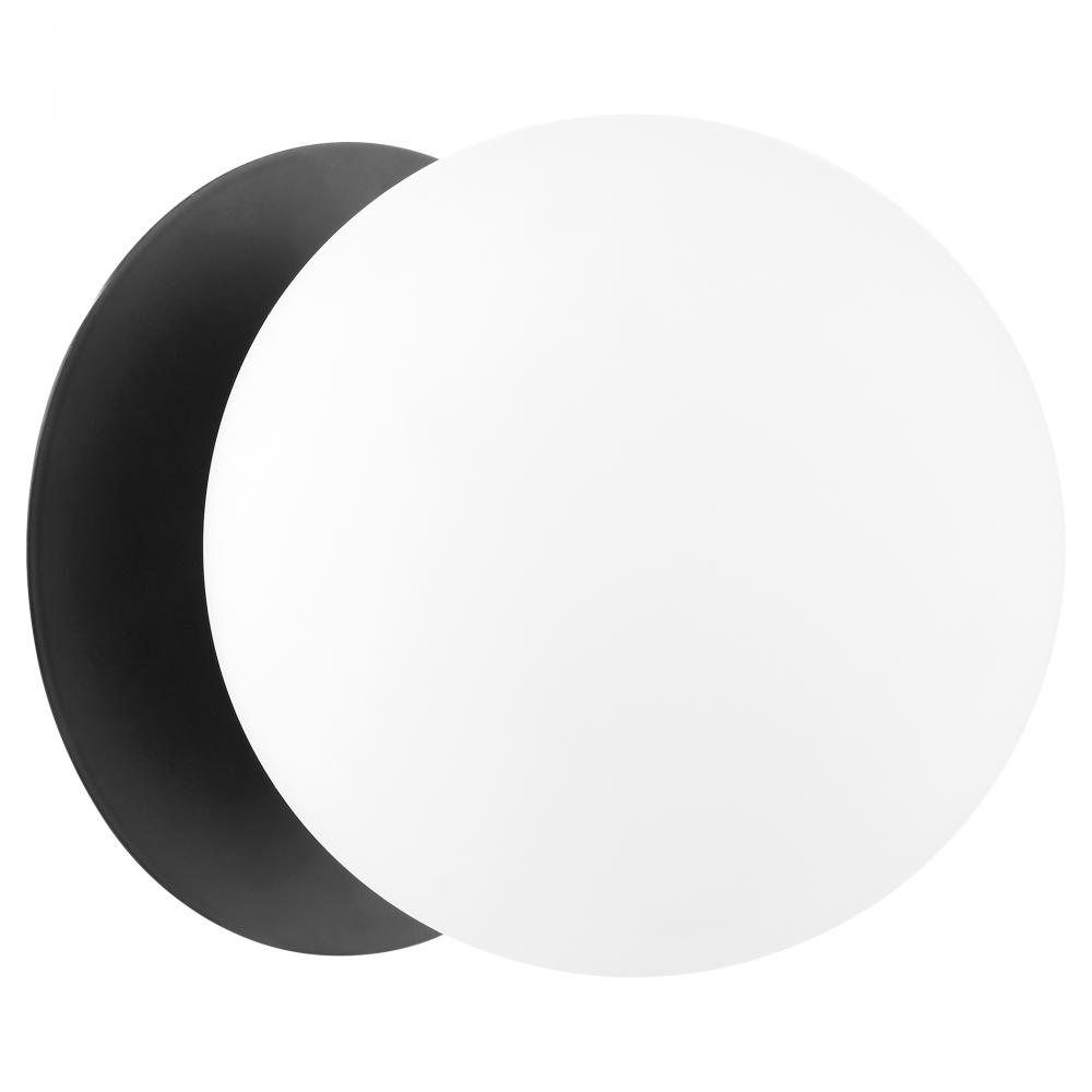 1 Light Globe Wall /Ceiling Mount, Matte Black