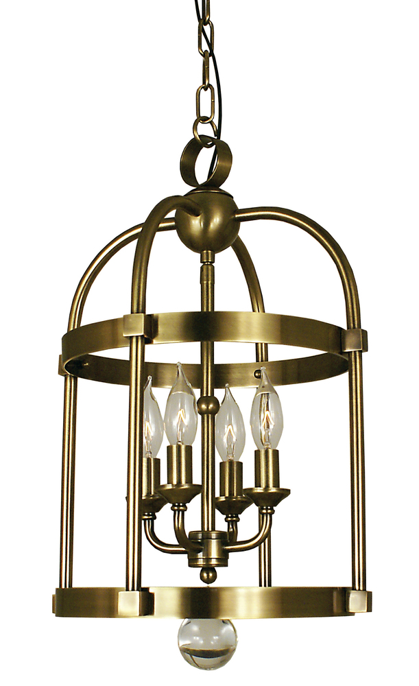 4-Light Brushed Bronze Compass Mini Chandelier