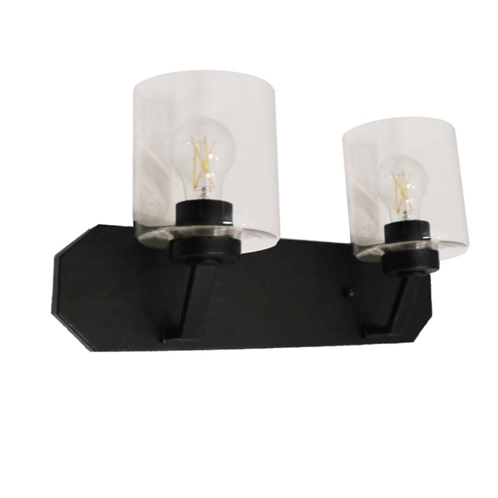 Paris 2-Light Vanity - MB Clear Cylinder Glass