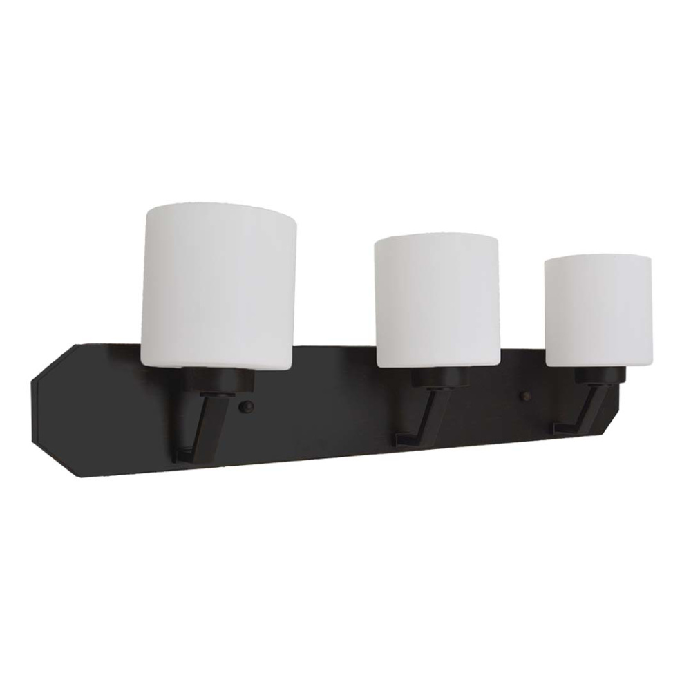 Paris 3-Light Vanity - MB White Cylinder Glass