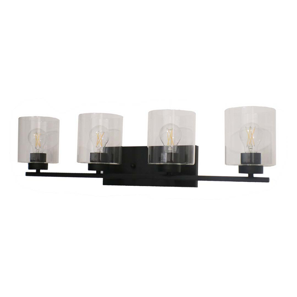 4-Light Clear Glass Vanity - MB