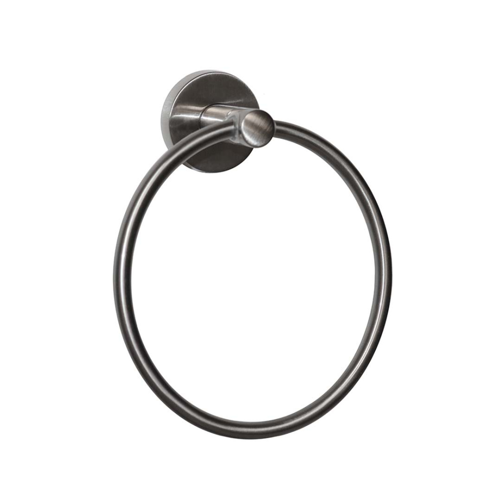 Modern Round Towel Ring - Satin Nickel