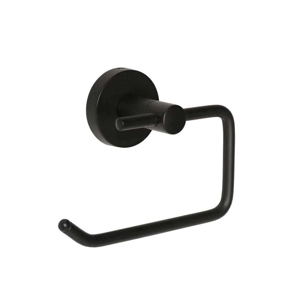 Modern Round Euro Paper Holder - Matte Black