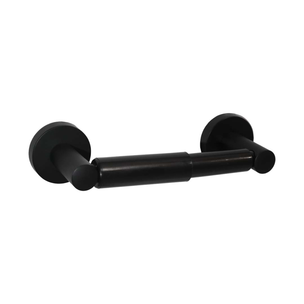 Modern Round Standard Paper Holder - Matte Black