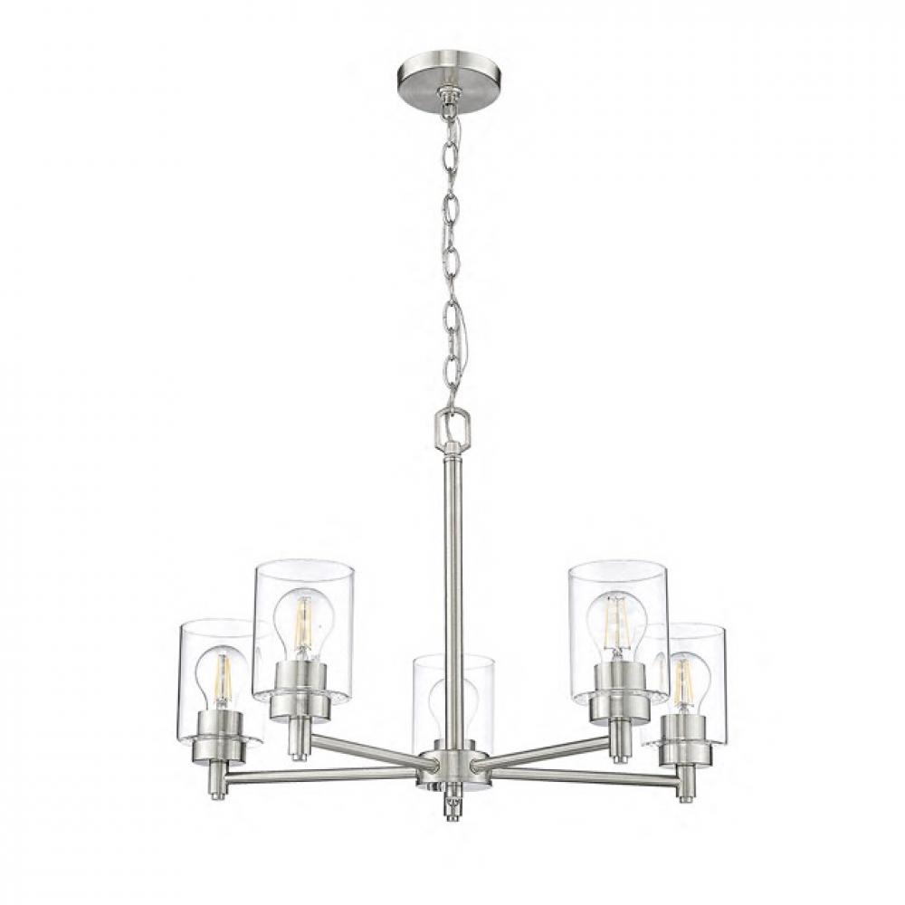 Mincio 5-Light Clear Glass Chandelier - NK