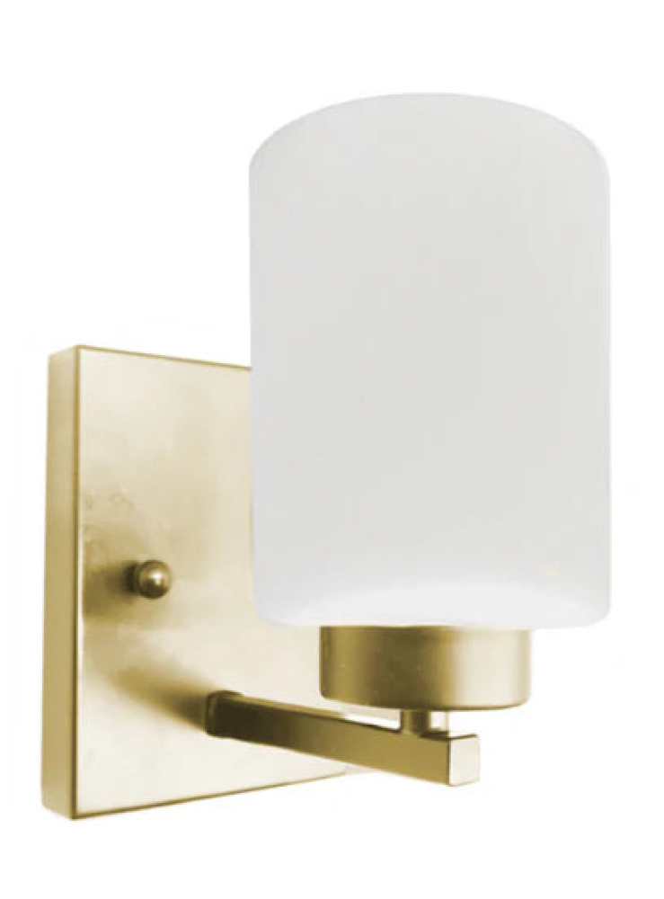 1-Light White Glass Vanity - CG