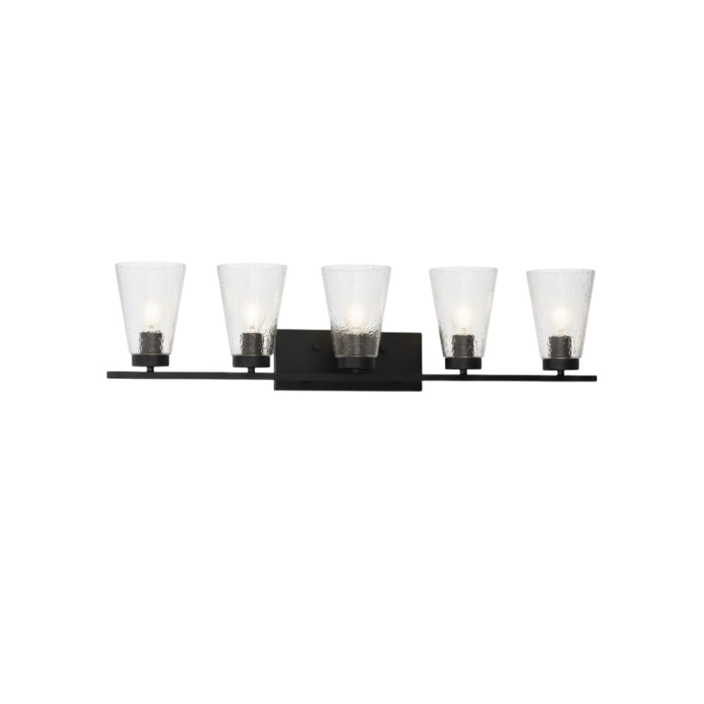 Aria 5-Light Frosted Cone Glass Vanity - MB