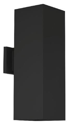 Vivio- 2-Light Large Cube Up/Down Patio Light- Textured Black