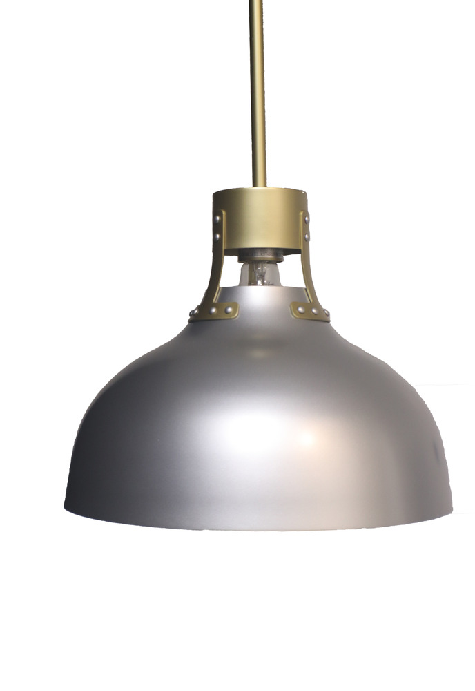 Vivio Octavia Steel Shade Pendant - Silver/Champagne Gold