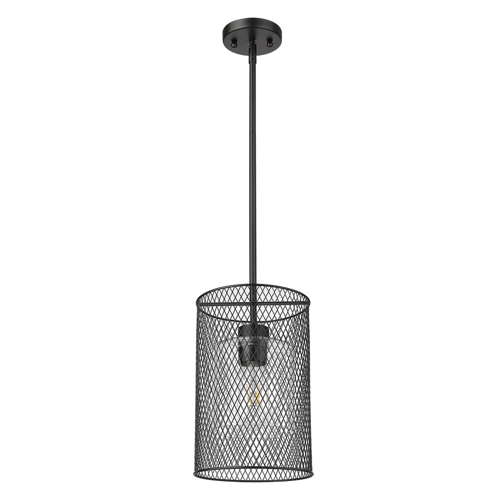 Vivio Salerno 1-Light Mesh Cylinder Pendant - MB Frosted Glass E26