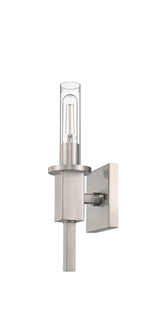 Vivio Roma 1-Light Clear Tube Glass Sconce - NK T10 8.5W LED 4K Lamps Included
