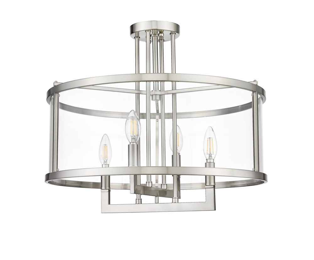 Ravenna 4-Light Clear Acrylic Semi Flush Mount - NK