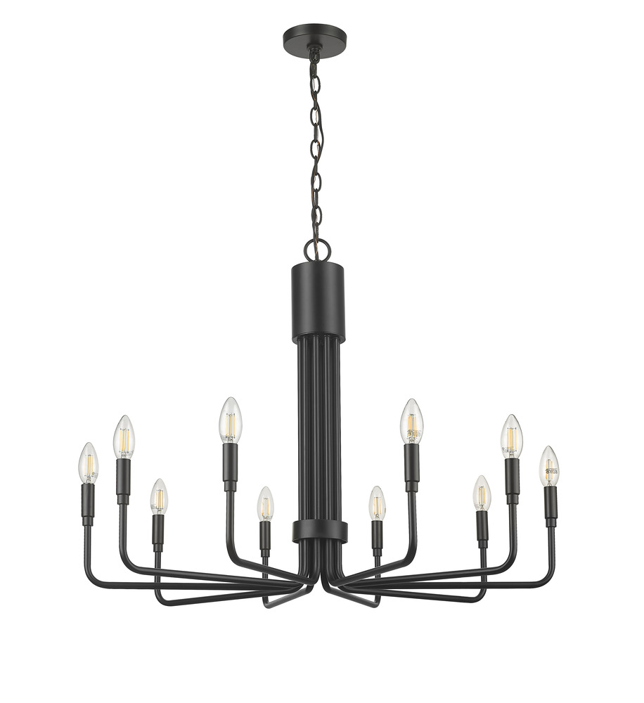 Vivio Alph 10-Light Flat Bottom Chandelier - MB(E12)