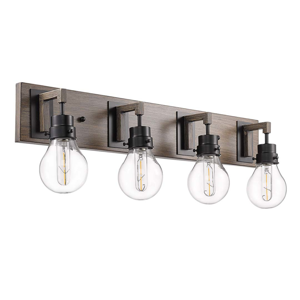 Vivio Roxton 4-Light Vanity - MB with Wood Style Accents