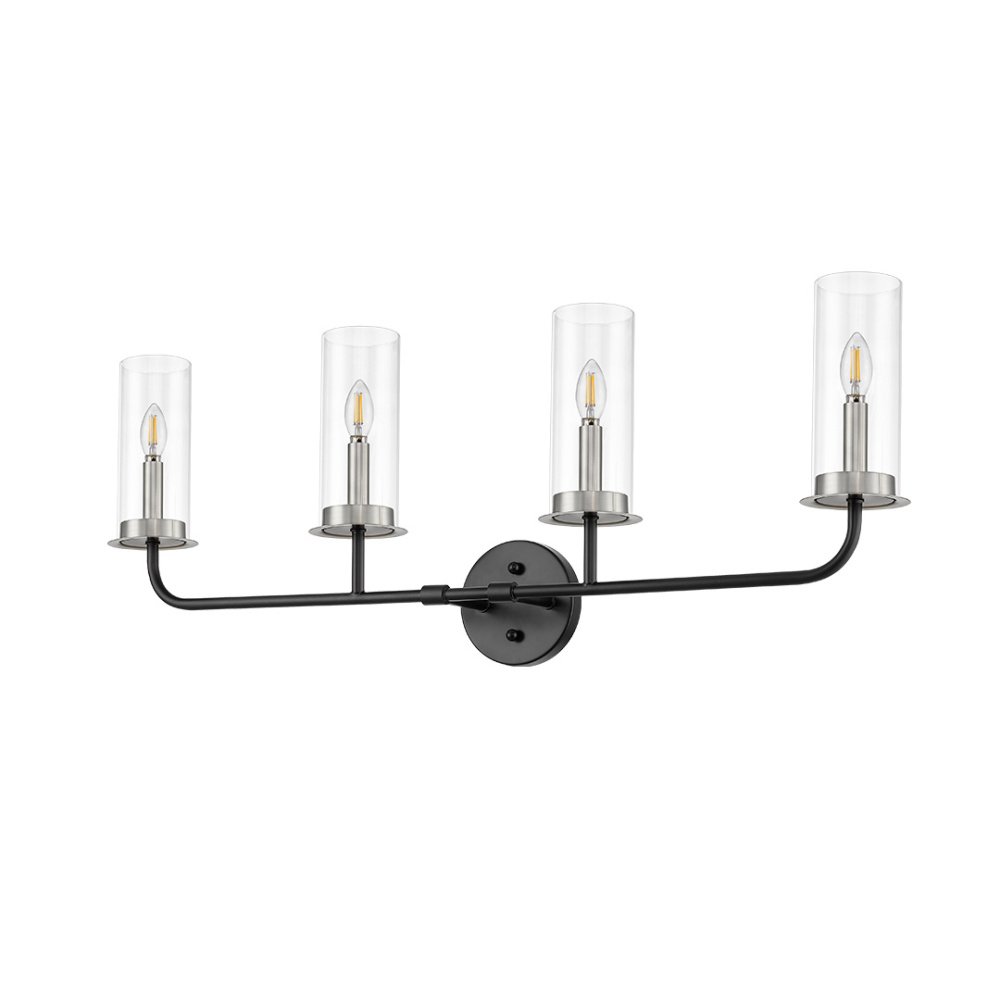 Vivio Aura 4-Bulb Two-Toned Vanity Light - CG/MB/NK