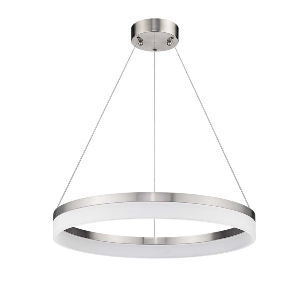 Vivio Elio 24" 35W LED Halo Acrylic Lens Pendant Brushed Nickel