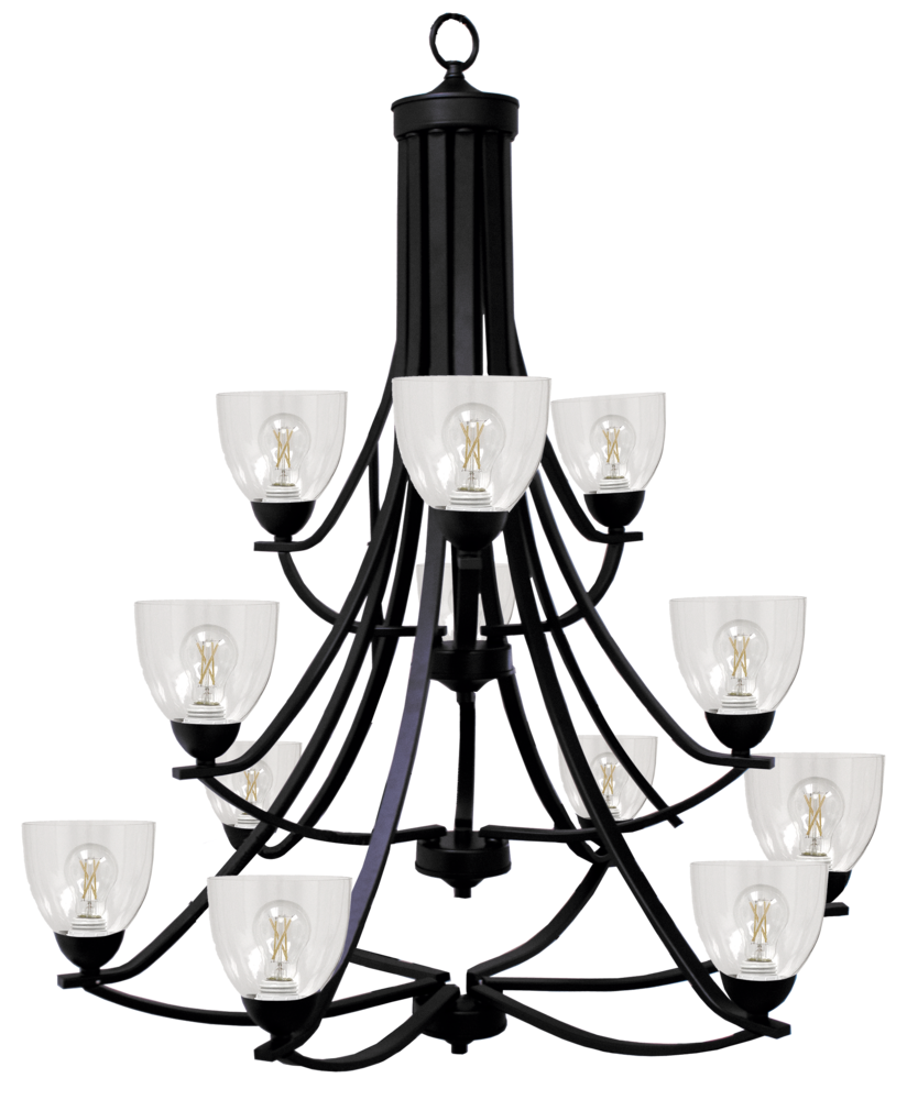 Victoria 12-Light Chandelier - MB Clear Glass