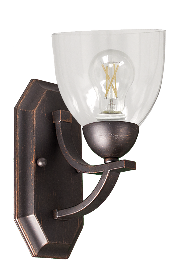 Victoria 1-Light Wall Sconce - MB Clear Glass