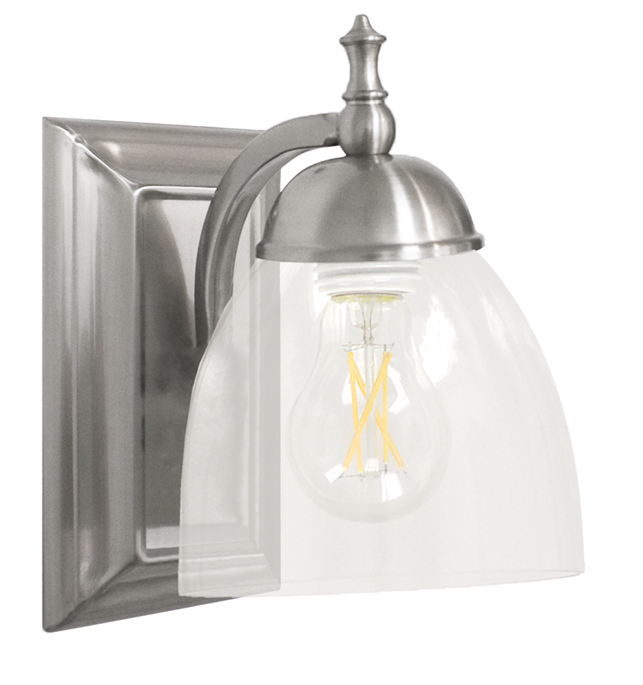 Dallas 1 Light Clear Glass Vanity/Sconce - NK