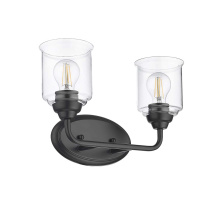 HOMEnhancements 21465 - Acheron 2-Light Clear Glass Vanity - MB