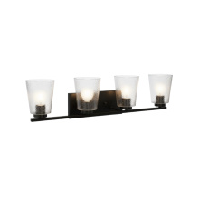 HOMEnhancements 22047 - Aria 4-Light Frosted Cone Glass Vanity - MB