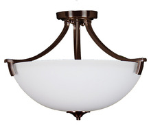 HOMEnhancements 16614 - Victoria 3-Light Semi Flush Entry - RB White Glass