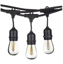 HOMEnhancements 70037 - Vivio- Soli String Lights (24 Ft/12 Sockets)- Black Finish- Bulbs Included