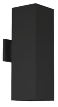 HOMEnhancements 70091 - Vivio- 2-Light Large Cube Up/Down Patio Light- Textured Black