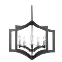 HOMEnhancements 70133 - Vivio Maya 5-Light Chandelier - MB with CH Accents