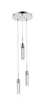 HOMEnhancements 70346 - Vivio Soffi 3-light Illuminated Glass Cylinder Pendant - Chrome