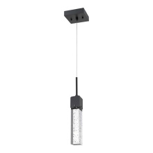 HOMEnhancements 70031 - Vivio Pixi 1-Light Illuminated Glass Cube - Matte Black