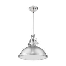 HOMEnhancements 70073 - Vivio Alix 1-Light Large Metal Shade Pendant - Brushed Nickel