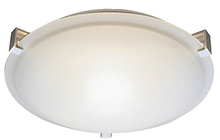 HOMEnhancements 20166 - 2-Light 3 Square Tab Ceiling Mount - NK White Glass