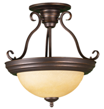 HOMEnhancements 16290 - Semi Flush Entry Fixture - RB Tea Stained Glass