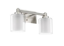 HOMEnhancements 18761 - Sonora 2-Light Vanity - NK Clear & White Glass