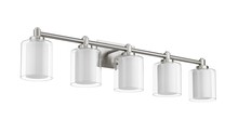 HOMEnhancements 18776 - Sonora 5-Light Vanity - NK Clear & White Glass