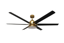 HOMEnhancements 21201 - 6-Blade 72" Weathered Gold Fan MB Blades Damp 18W LED 3K