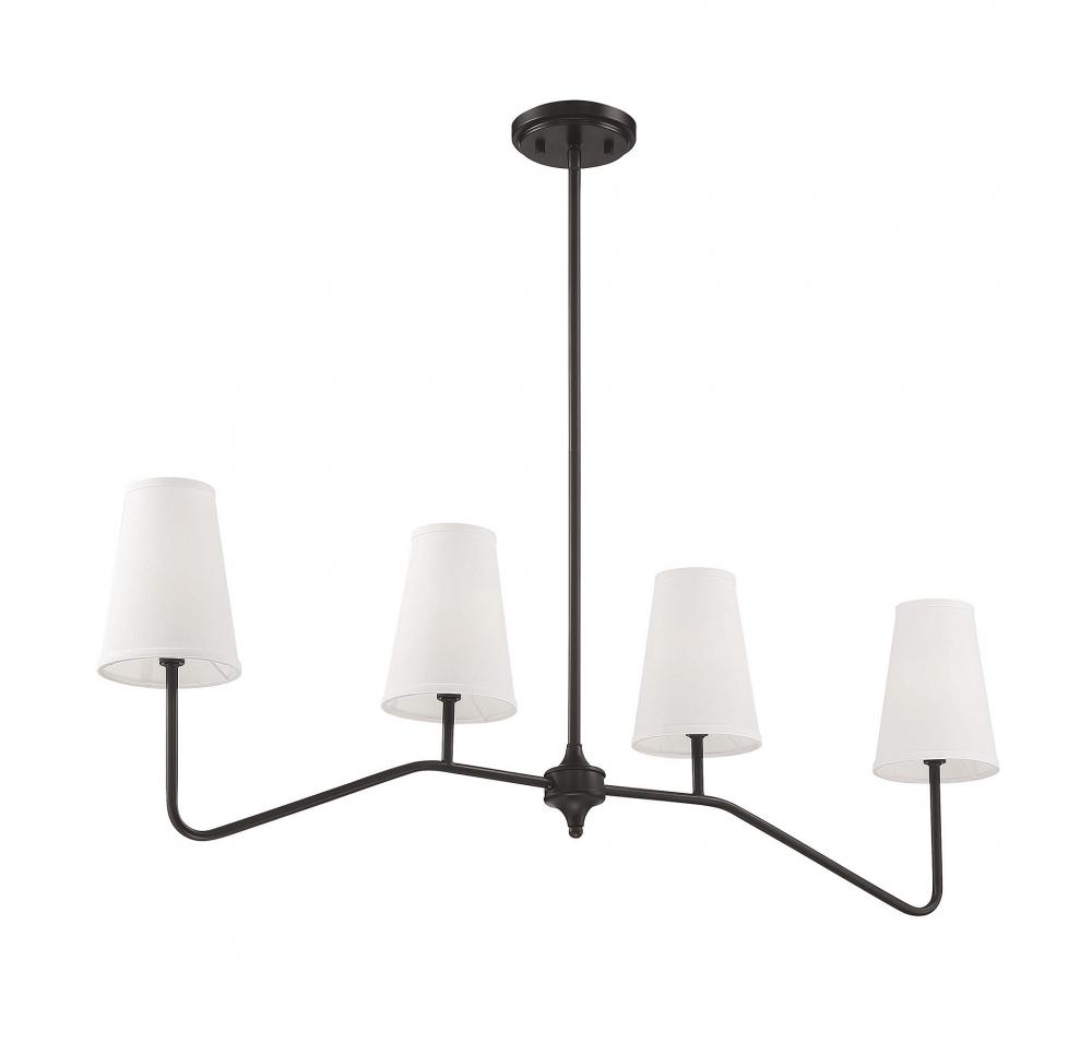 4-Light Linear Chandelier in Oil Rubbed Bronze