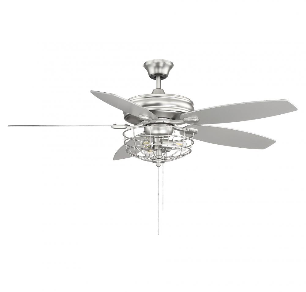 52" 3-Light Ceiling Fan in Brushed Nickel