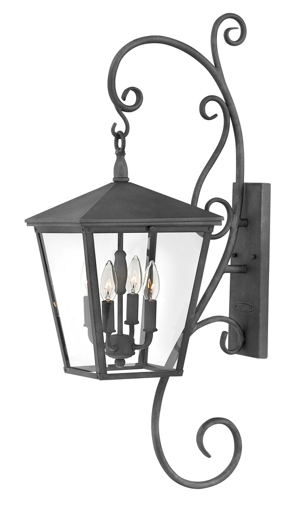 Large Wall Mount Lantern with Scroll