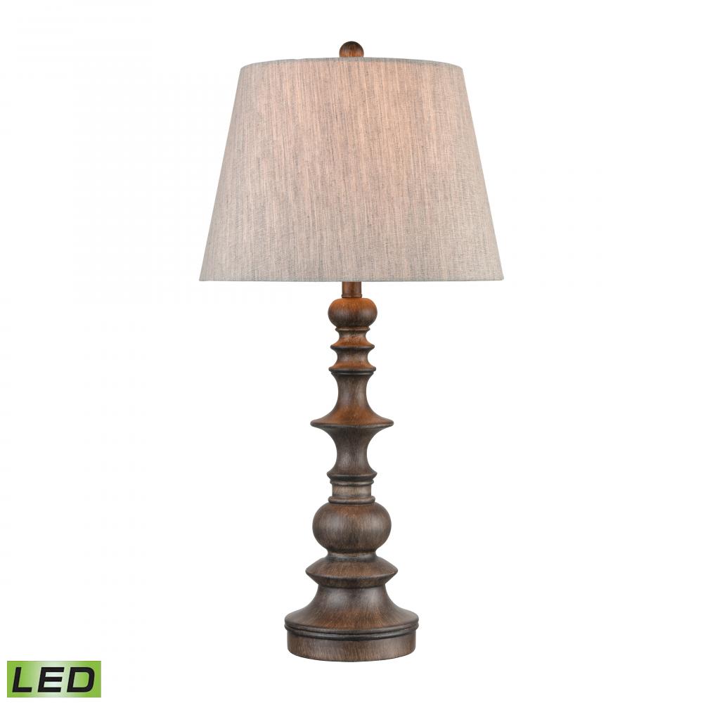 Rhinebeck 30'' High 1-Light Table Lamp - Aged Wood - Includes LED Bulb