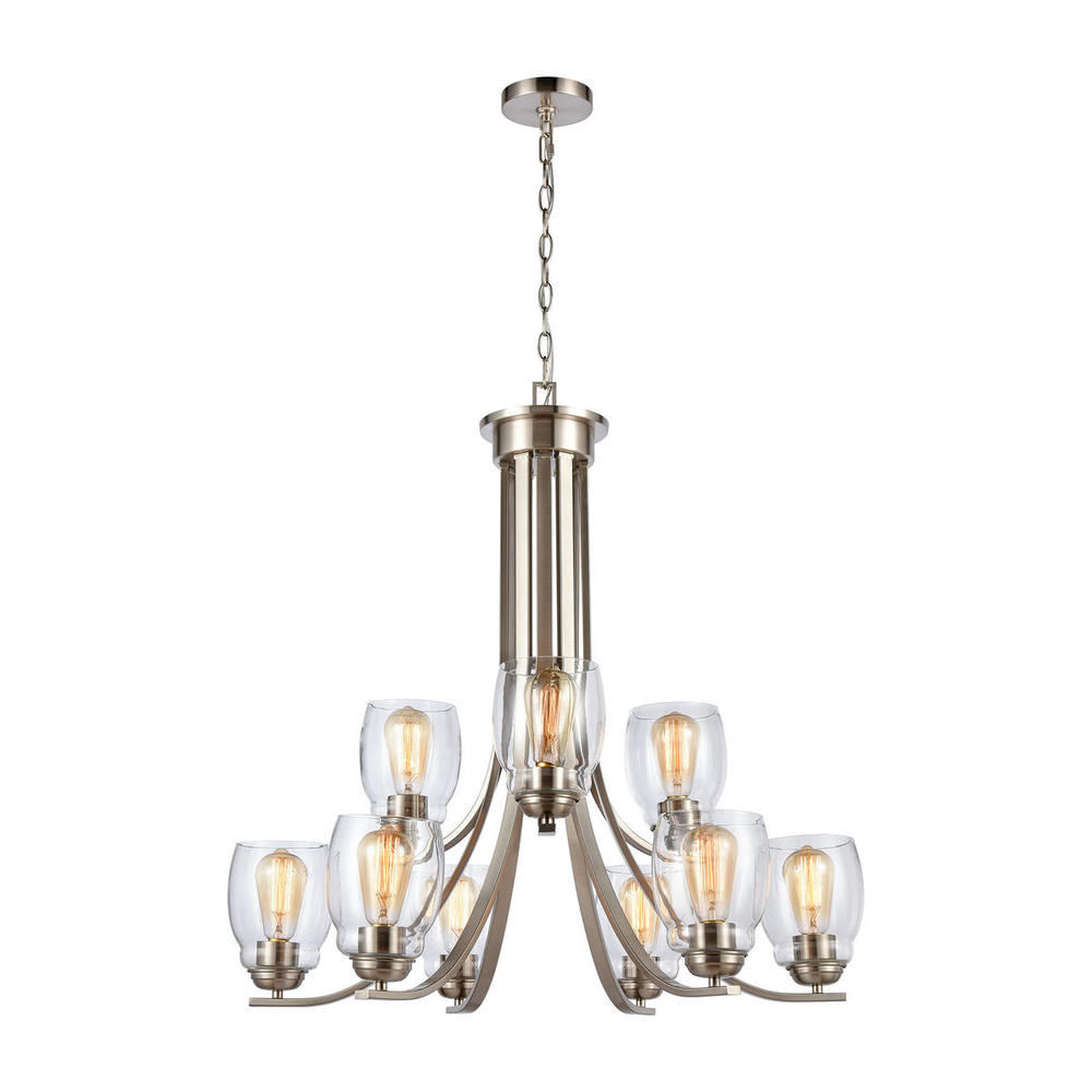 Thomas - Calistoga 30.5'' Wide 9-Light Chandelier - Brushed Nickel