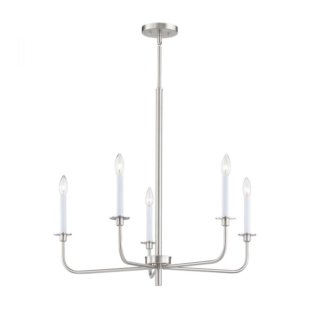 Thomas - Lexington Green 30'' Wide 5-Light Chandelier - Brushed Nickel