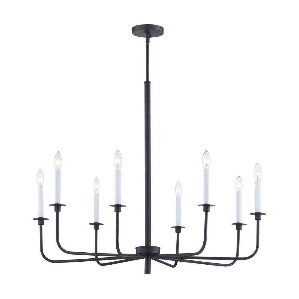 Thomas - Lexington Green 38'' Wide 8-Light Chandelier - Matte Black