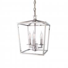 ELK Home 1084-PN-NG - Cage 8.5'' Wide 3-Light Pendant - Polished Nickel