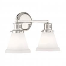 ELK Home 2402-PN-MO - Alden 16.25'' Wide 2-Light Vanity Light - Polished Nickel, Matte Opal