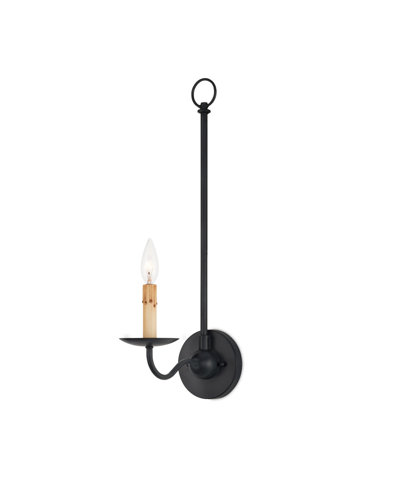 Saxon Single-Light Black Wall Sconce