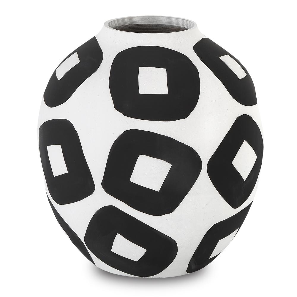 Pagliacci Small Black & White Vase